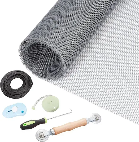 Window Screen and Screen Repair Kit for Windows or Doors 48&#034;*118&#034; Window Scre...