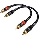 CESS-163-1f Low Noise 12 Gauge Premium RCA Audio Line Patch Cable (1 Foot)