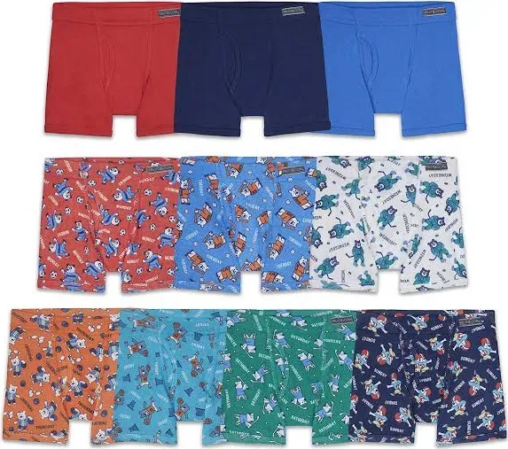 Fruit of the Loom Boys&#039; Toddler 10 Pack Boxer Briefs Tag Free Underwear 2T/3T