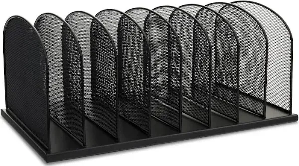 Safco Onyx Mesh Desk Organizer 8 Upright Sections