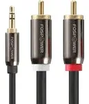 3.5mm to RCA Cable (6ft), FosPower Audio 24K Gold Plated 6 Feet