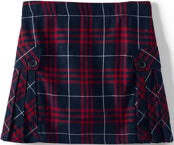 Lands' End Girls' Side Pleat Plaid Skort