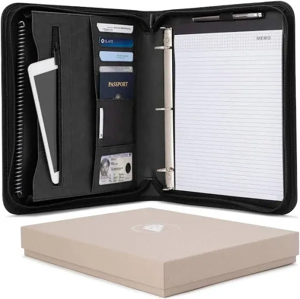 Forevermore Portfolios Padfolio Binder - Professional Faux Leather Travel Org...