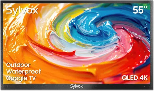 SYLVOX Outdoor Google TV 4K Television Built-in Chromecast Voice Assistant 15W Stereo Surround Panoramic Sound