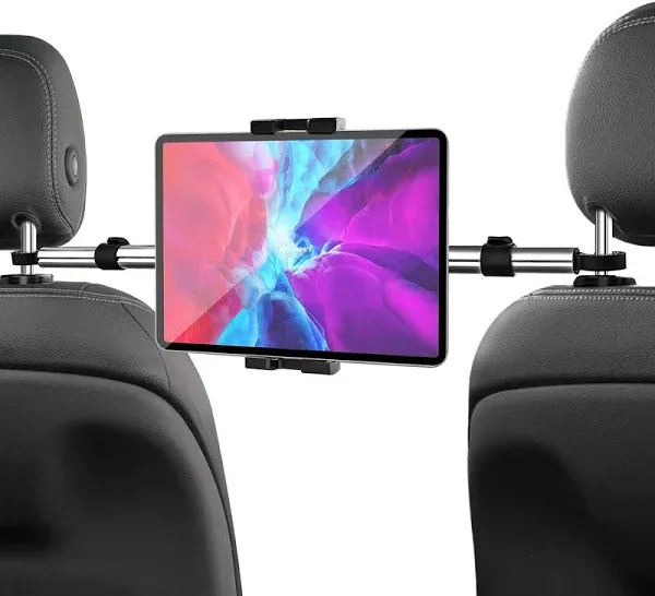 woleyi Car Headrest Tablet Holder Mount - [Anti Shake & Stretchable] Tablet Holder Back Seat for Car Between Kids Stand, for iPad Pro 12.9 Air Mini,