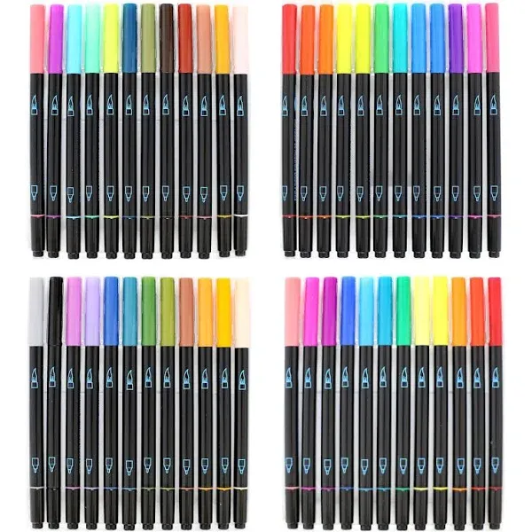 Watercolor Markers Dual Tip, 48 Colors