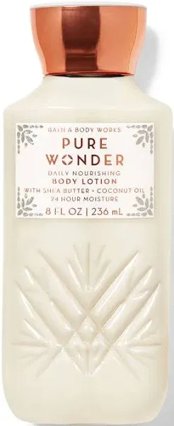 Bath and Body Works Pure Wonder 24 Hour Moisture Body Lotion 8 Ounce Decorative Faceted Bottle