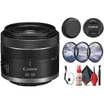 Canon RF 24-50mm f/4.5-6.3 is STM Lens (Canon RF) Optical Image Stabilization, for Vlogging or Shooting Stills (5823C002) + Filter Kit + Cap Keeper + Cleaning Kit (Renewed)