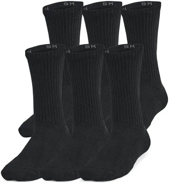 Under Armour Kids' UA Performance Tech Crew Socks 6-Pack