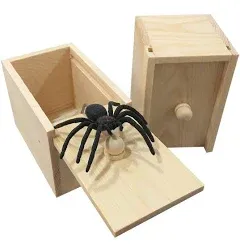 Parnixs Wooden Spider Prank Box Handcrafted Money Surprise Box for Adults and Kids