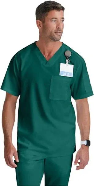 Grey's Anatomy™ by Barco Men's 2-Pocket Tuck In Crossover V-Neck Scrub Top