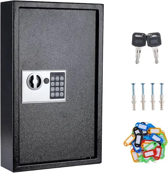 UMEKEN Key Box Wall Mount 60 Position Valet Digital Key Cabinet Lock Box with Code