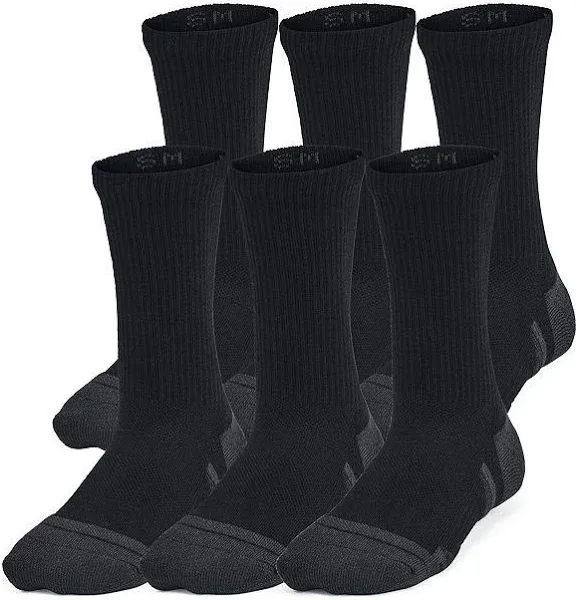 Under Armour Kids' Youth Training Cotton Crew Socks (6 Pairs)