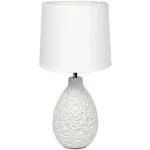 Simple Designs Textured Stucco Ceramic Oval Table Lamp