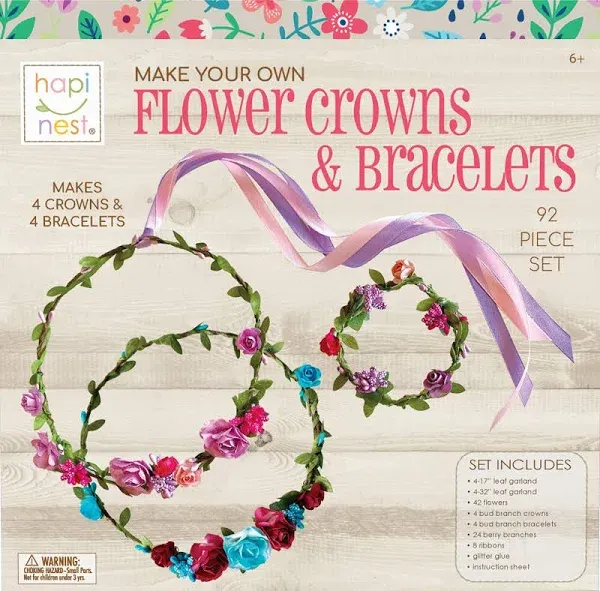 Hapinest Make Your Own Flower Crown Kit and Bracelet Craft Kit