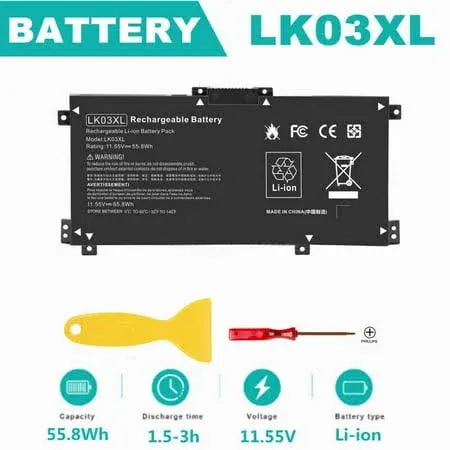 For HP Lk03xl Battery Envy X360