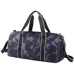 Kids Overnight Duffle Bag Girls Boys Sports Gym Bag with Shoe Compartment Wet Pocket Camouflage travel bag(Grey)