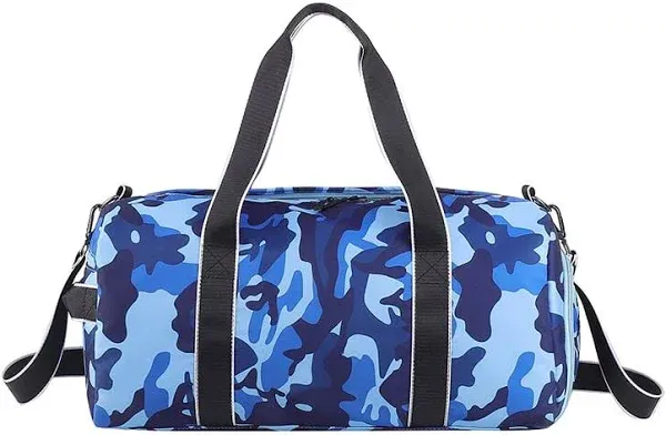 Kids Overnight Duffle Bag Girls Boys Sports Gym Bag with Shoe Compartment Wet Po