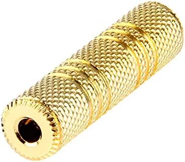 SatelliteSale Auxiliary 3.5mm Jack Stereo Female to Female Extension Gold Plated Aux Coupler