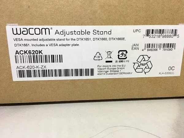 Wacom VESA Mounted Adjustable Stand ACK620K NEW SEALED BOX