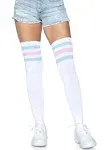 Gina Athletic Thigh High Stockings, Pink/Blue