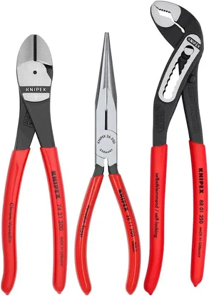 Knipex 3 Piece Universal Pliers Set with Alligator Pliers