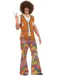 fun shack Flared Trousers Hippie Costume Men's 60s Fancy Dress for Men's