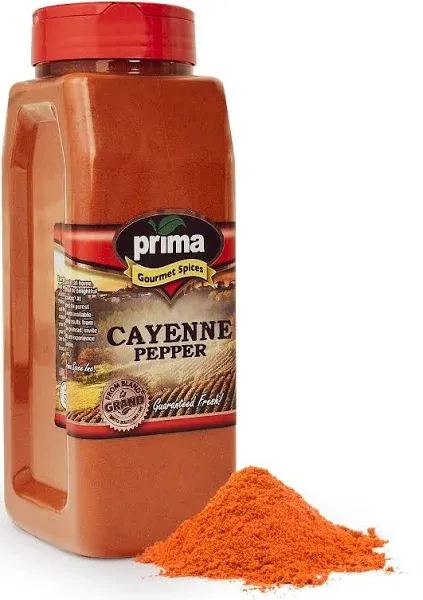 Prima Spice Hot Cayenne Pepper - 1 Lb Bulk Kitchen Jug - 60000 Heat Unit