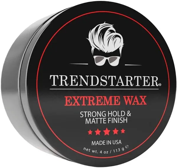 TRENDSTARTER EXTREME WAX 2oz Travel Size Premium Water Based Flake-Free Hair Wax