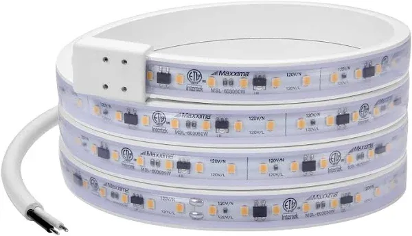 24 in. LED Under Cabinet Strip Light, Hardwired, 920 Lumens, 3000K Warm White, White, 120V Cove Light