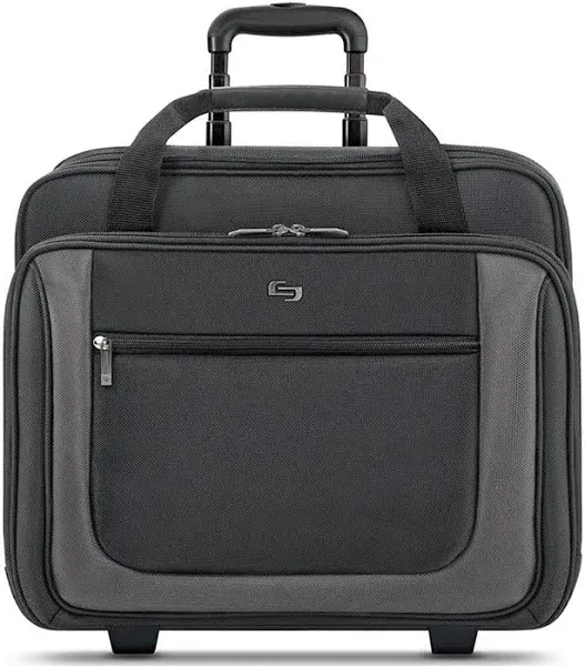 Solo New York Bryant Rolling Laptop Bag, Black/Grey, 14&#034; x 16.8&#034; x 5&#034; (PT136)