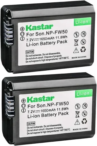 Kastar Battery(1-Pack) and Charger for Sony NP-FW50, BC-VW1, BC-TRW and Alpha 7, a7, a7R, a3000, a5000, a6000, NEX-3, NEX-5, NEX-6, NEX-7, NEX-C3, NEX-F3, SLT-A33, SLT-A35, SLT-A37, SLT-A55V, DSC-RX10