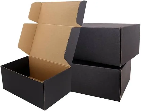 Shipping Boxes,12"x9"x4" Black Corrugated Cardboard Boxes, Which is Anti-Impact Come with Exquisite Sealing Label.Suitable E-Commerce Packaging, Shipping Packaging. (12"x9"x4" 20pcs-Black)