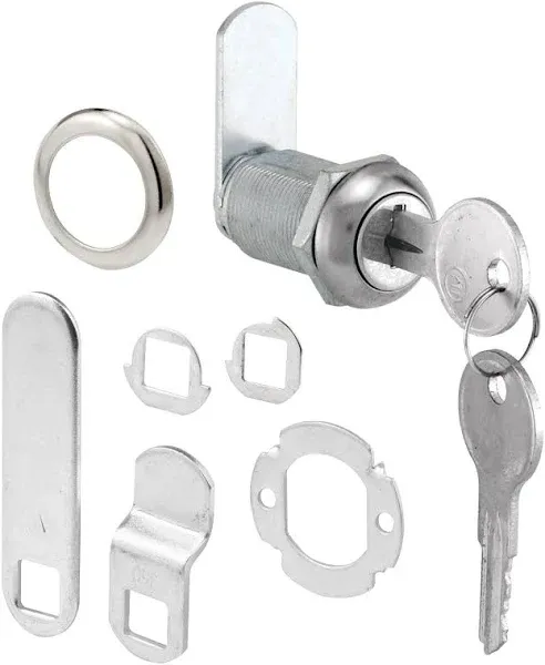 Drawer and Cabinet Lock, 1-1/8 in., Diecast, Stainless Steel, 13/16 in