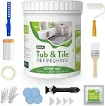 Tub and Tile Refinishing Kit 35oz, Tile Bathtub Refinishing Kit White with To...