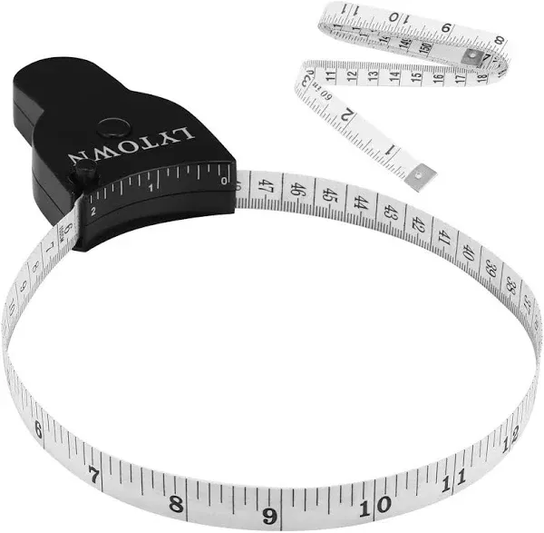 2Pcs Body Measuring Tape, Measures 60 Inch (150 Cm) with Lock Pin and Black Push