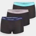 Mens Calvin Klein Cotton Stretch Low Rise Trunks 3 Pack - Blue