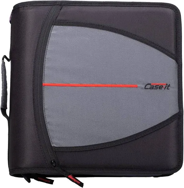 Case it™ Large Capacity Zipper Binder, 3 Rings, 3" Capacity, 11 x 8.5, Purple (CAED145PP)