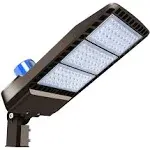 Juyace 300W LED Parking Lot Light Slip Fitter Mount Dusk to Dawn LED Outdoor Lighting Exterior Flood Light Commercial Outside Light IP65 Waterproof