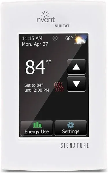 Nuheat SIGNATURE Programmable Dual Voltage Thermostat With WiFi and Touchscreen 