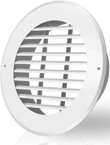 Matte White Steel Duct Grille Vent for Efficient Air Circulation - 4-Inch Duct