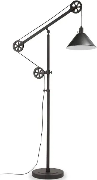 Henn&amp;Hart 38&#034; Blackened Bronze Metal Floor Lamp