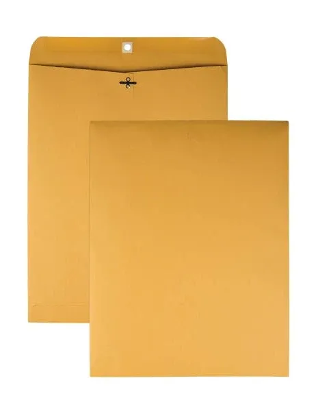 Office Depot Manila Envelopes 12" x 15-1/2" Clasp Closure Brown Kraft (Box