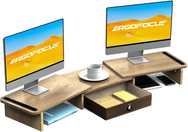 ErgoFocus Dual Monitor Stand Riser