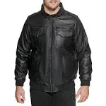 Levi's Men's Aviator Black Faux Leather Bomber Jacket