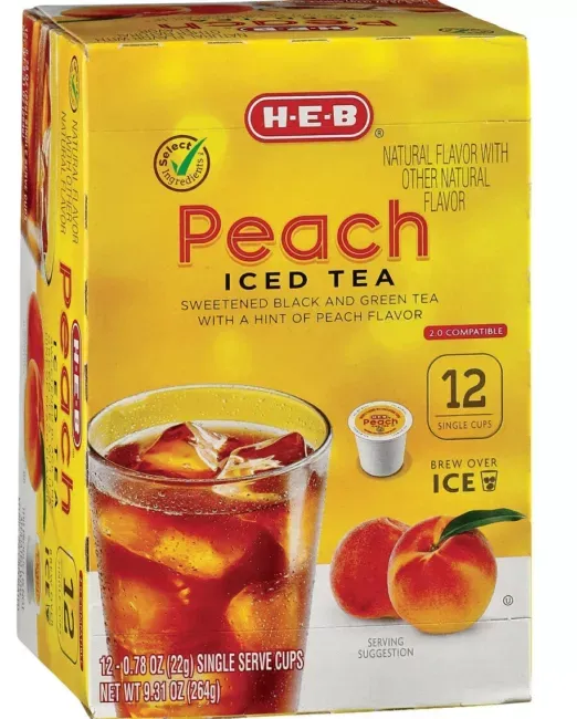 H-E-B Single Serve Peach Iced Tea Cups