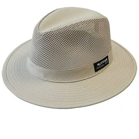 VTG Panama Jack Original Mesh Safari Sun Protection Hat Khaki Cotton Poly Large