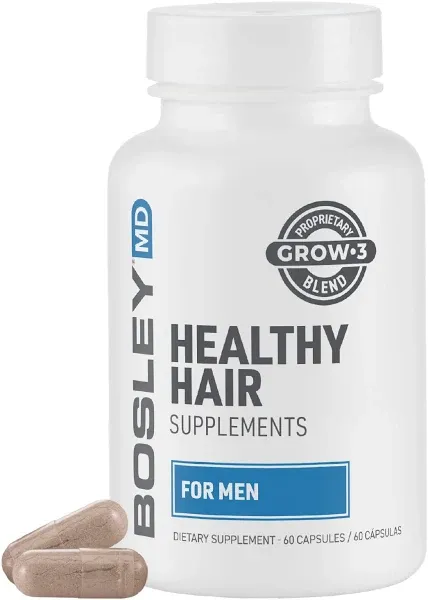 Bosley MD Healthy Hair Growth Supplements For Men - 60 Count Hair Supplement