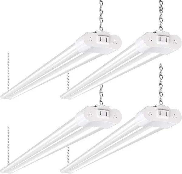 4 Pack 4FT Linkable LED Shop Light for Garage, 4400lm, 42W Utility Light - White