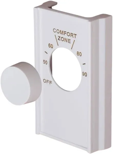 White Double Pole Line Volt Thermostat Cover for Old Style D22 - HVAC